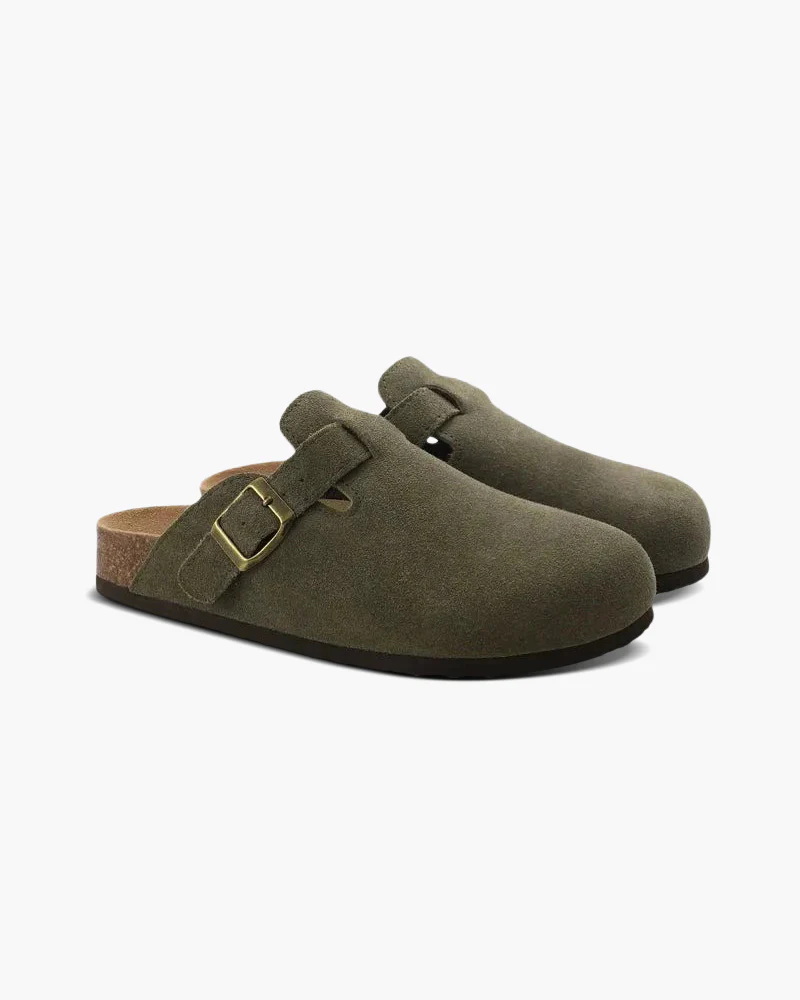 Silent Wealth Suede Clogs